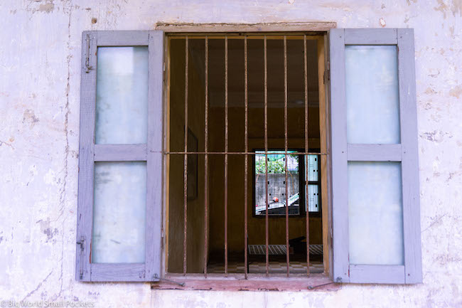 Cambodia, Phnom Penh, Prison Window