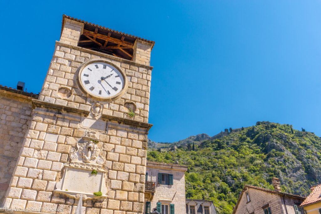 Montenegro, Kotor Old Town, Clock Tower and Ladder of Kotor